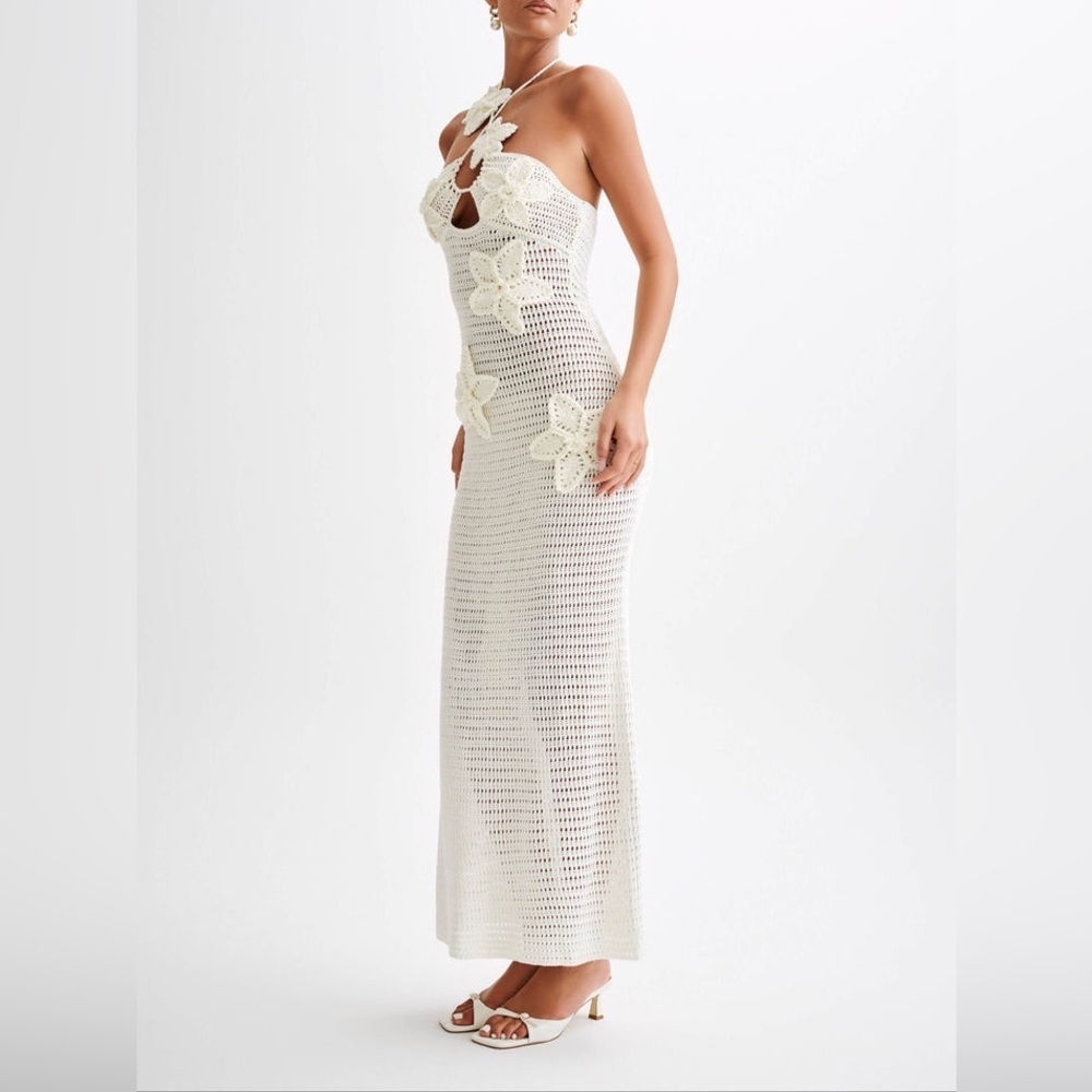 NWT Meshki Kayla Floral Crochet Maxi Dress medium - Picture 6 of 14